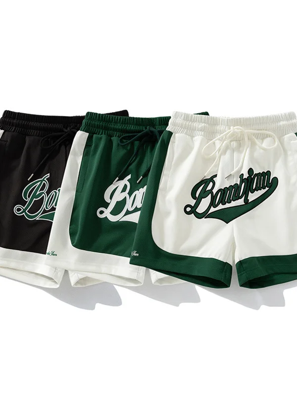 

Loose Baskeall orts Qui Dry Me Sports Running Pants Youth Casual Wear Straight Leg mid Waist ort Length Eyelet Fabric