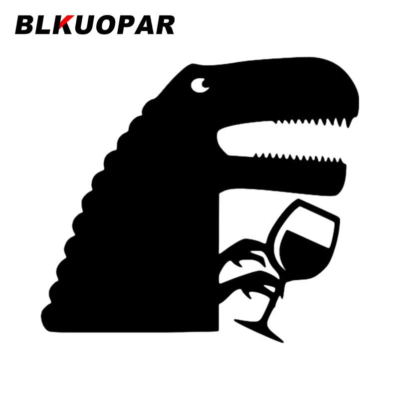 BLKUOPAR Dinosaurs Drinking Alcohol Pattern Car Stickers Cute Cartoon Animals Decal Creative Die Cut RV Helmet Car Styling