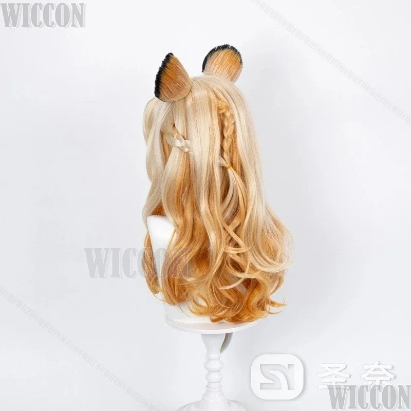 c;4g,6'h.9/c;4g,6'h.9/Xilonen Game Genshin Impact Cosplay para Mujer con Orejas de Leopardo, Tres Trenzas de Colores, Peluca y Pinza para el Cabello 6'h3,g'8/b'