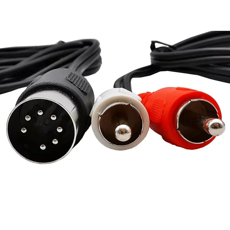 7-Pin DIN Male MIDI Cable To 2 Dual RCA Male Plug Audio Cable 0.5m/1/m/1.5m