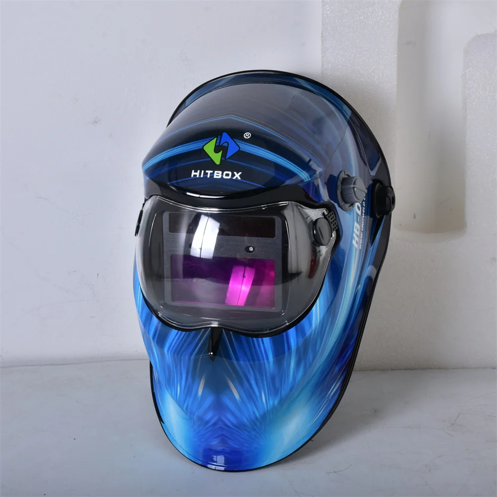 HITBOX Welding Helmet ​Auto Darkening - Large Viewing Screen True Color Hood Solar Lithium DIN4/5-9/9-13 1/1/1/2