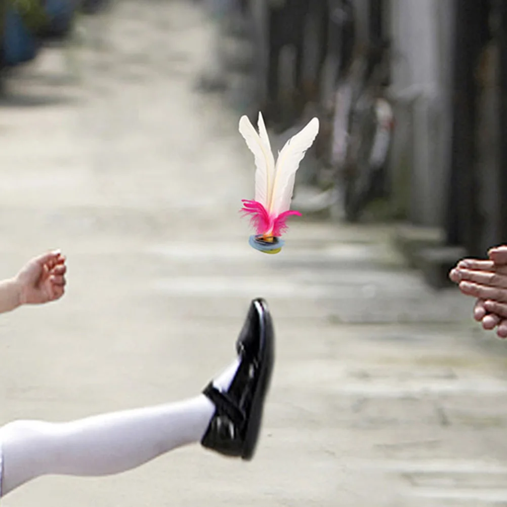 

4 Pcs Goose Shuttlecock Chinese Games Shuttlecocks Toys Traditional Jianzi Foot Sports Cockfeather Kick Kicking