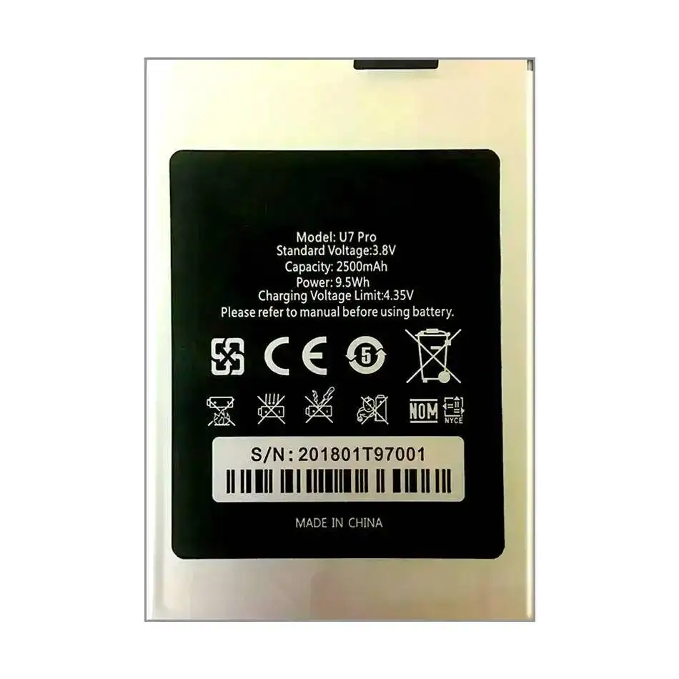 عالية الكفاءة لبطارية الهاتف المحمول Oukitel U7 Pro 2500Mah