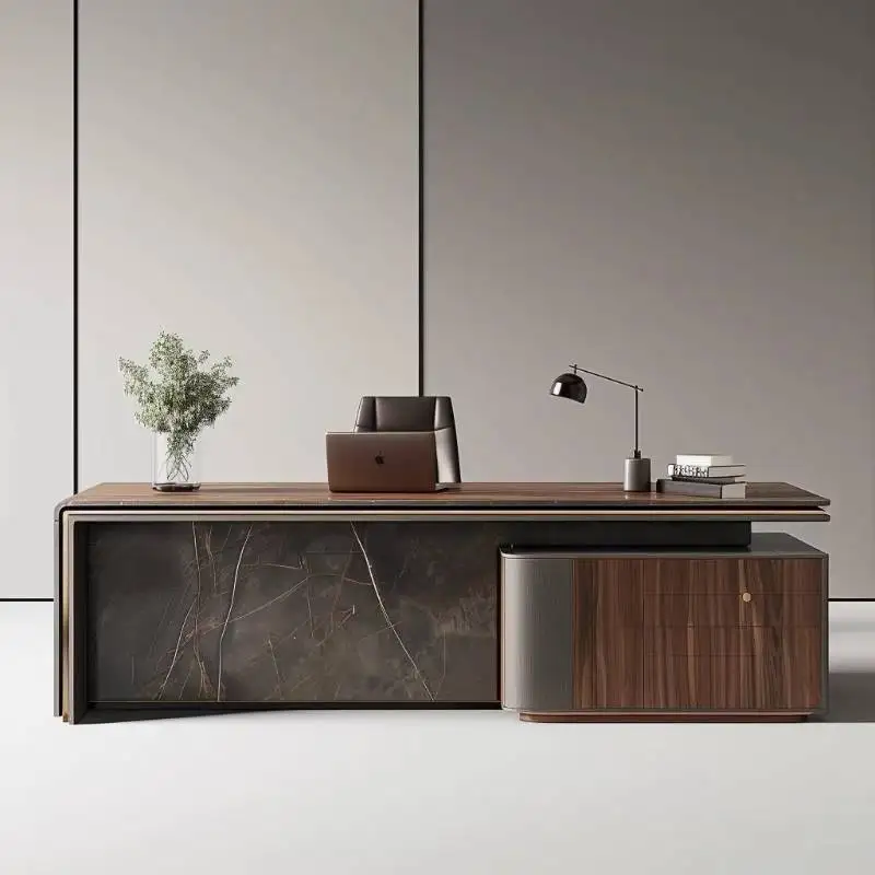 Onaments Asthetic Office Desks Brown Manager Luxury Modern Office Desks Cheap Computer Large Mesa De Escritorio Furniture