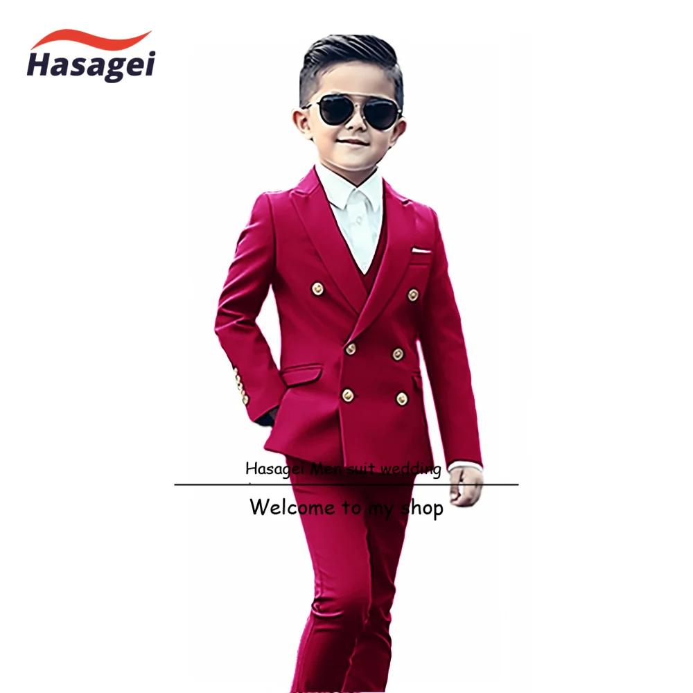 Formelle Kinder Sommer anzüge 2 Stück Hochzeit Smoking Jacke Hosen Jungen Party Smoking Teen Bühne Outfit