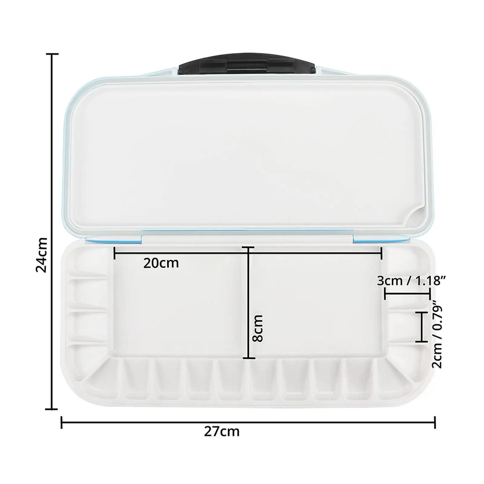 Paleta de acuarela hermética, caja de pintura portátil multifuncional a prueba de fugas, bandeja de pintura de viaje para pintura acrílica