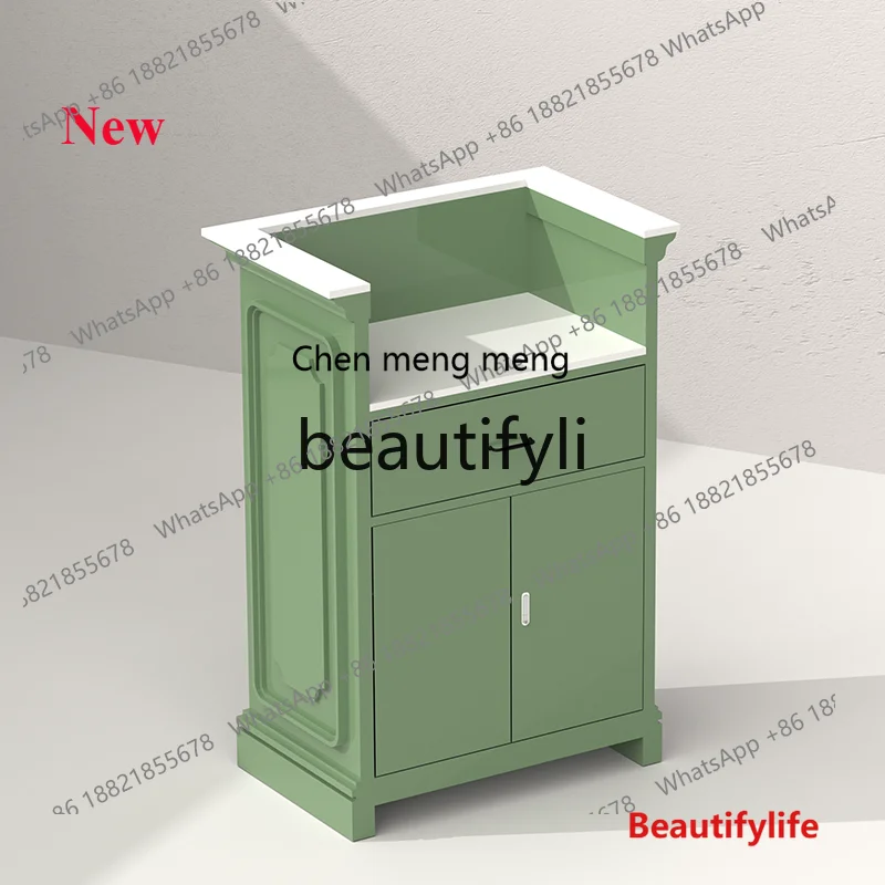 

2003 Simple modern shopping mall welcome desk light luxury reception table restaurant welcome desk customization