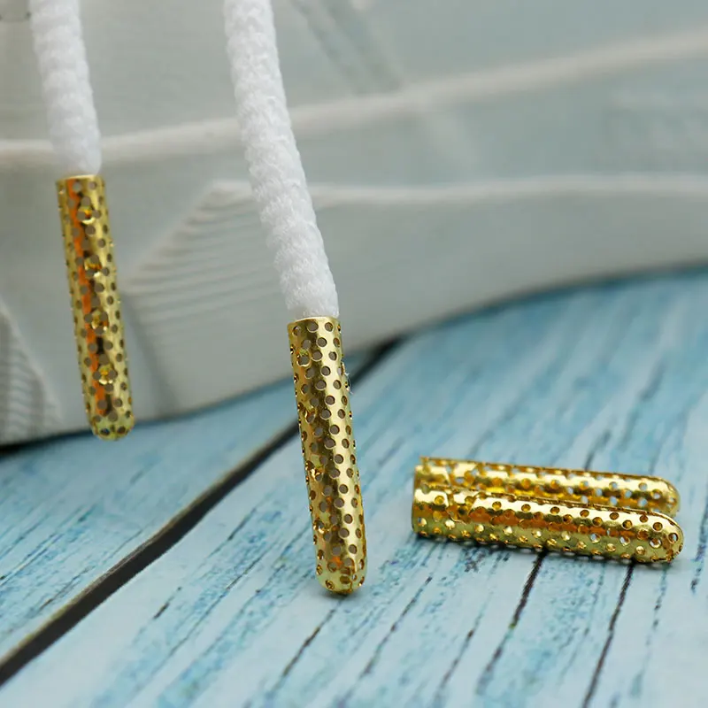 Coolstring Official Aglets 22.5*3.8mm Sneaker Cordon Golden Holes Tips Unique Aesthetic Canvas Rope Heads Nice Match Wholesale