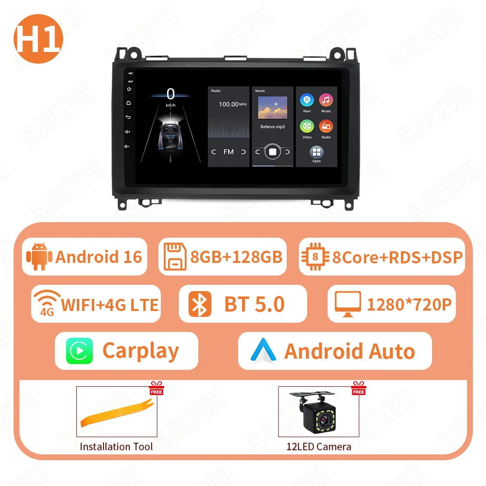 Voor Mercedes Benz B200 Sprinter W906 W639 EEN B Klasse W169 W245 Viano Vito Android 16 Autoradio Carplay Auto stereo