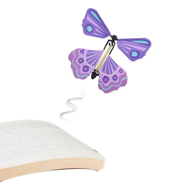 5pcs Magic Clockwork Flying Butterfly Surprise Box Explosive Box In Book Rubber Band Driven Magic Fairy Surprise Gift