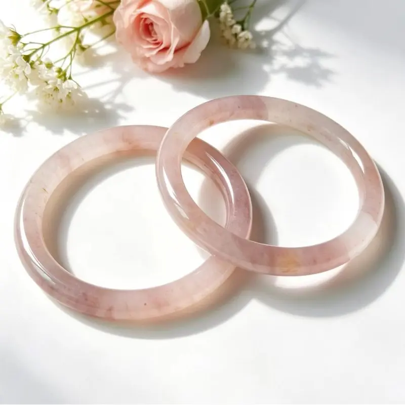 Violet , Shetaicui dreamy pink-purple , dried rose round bar gold-thread jade bracelet