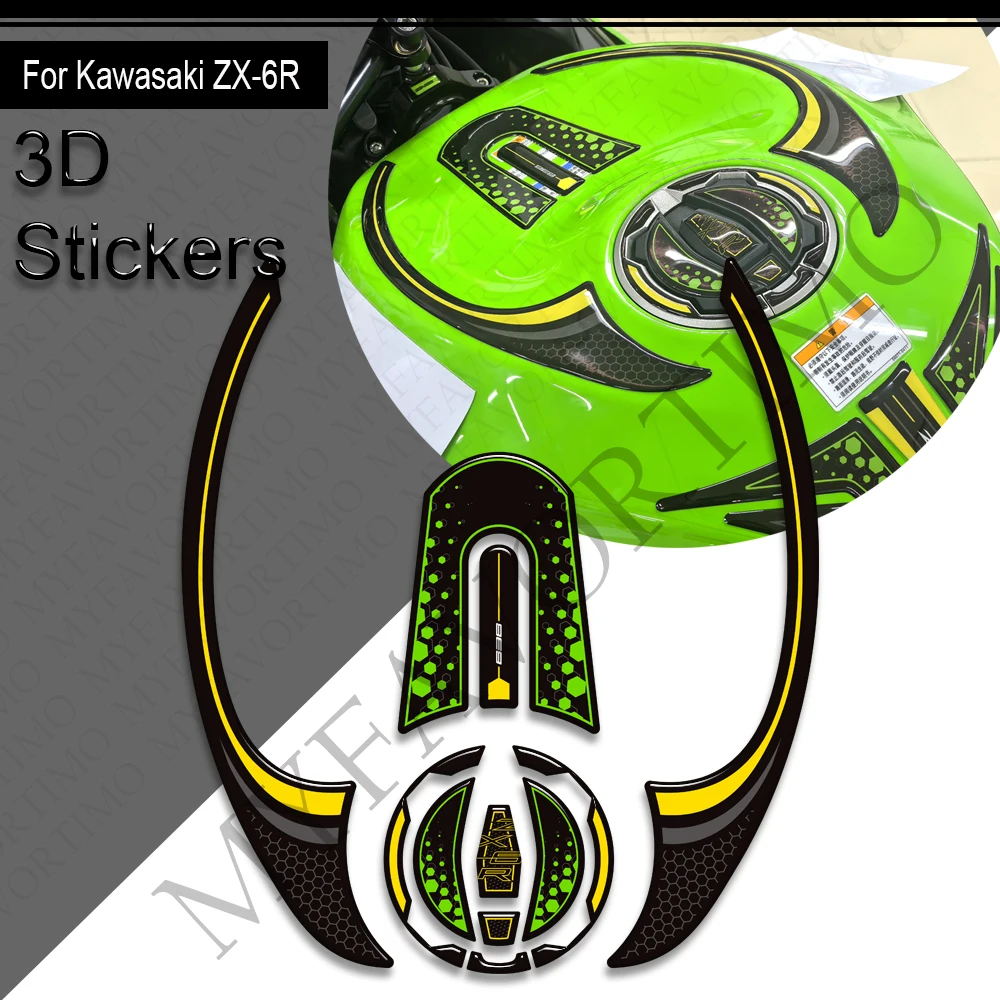 

For kawasaki Ninja ZX-6R ZX6R ZX - 6R Tank Pad Gas Fuel Oil Protection Front Fairing Fender Stickers Decals 2024 2025 2026