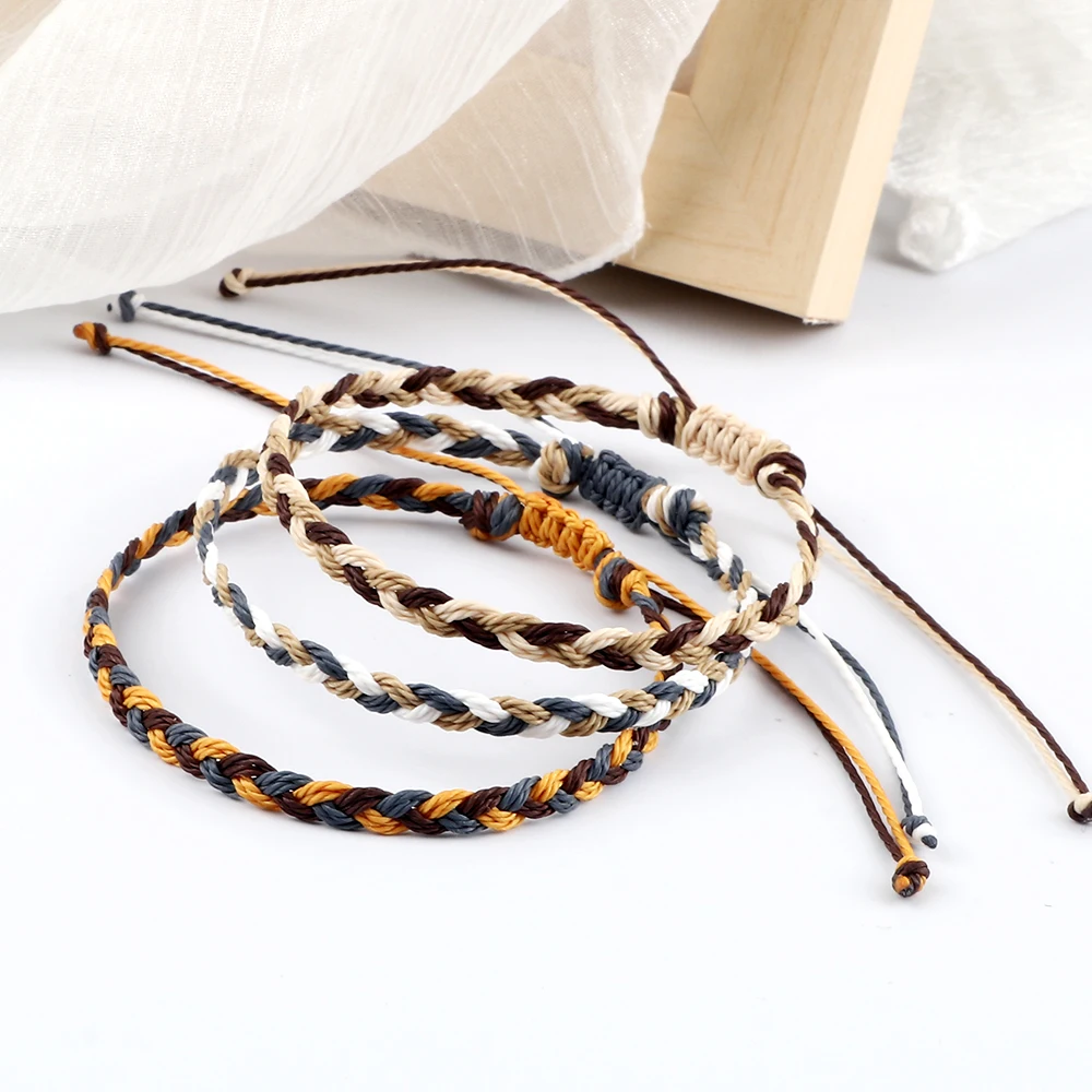 Multi Color Waterproof Wax Thread Braided Bracelets For Women Men Tibetan Buddha Lucky Bracelet Couple Bangle Friendship Jewelry