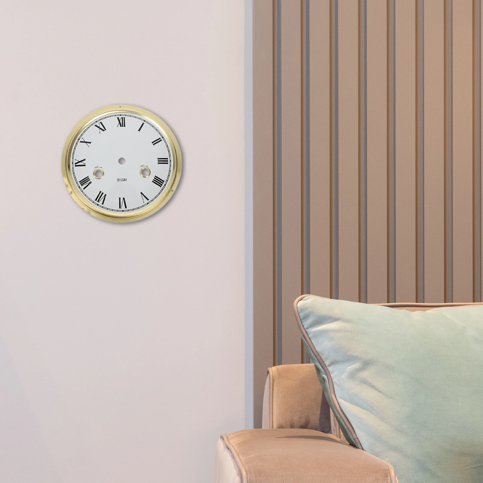 

Zinc Alloy Roman Numeral Style Clock Dial Round Replacement Insert DIY Clock Kit for Wall Clocks Living Room Decor