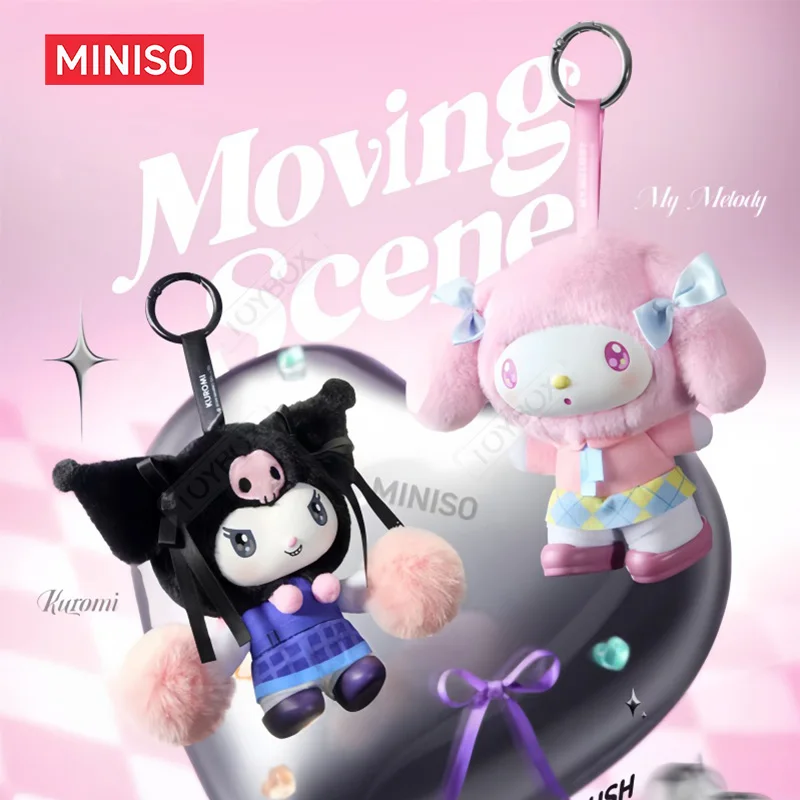 

Authentic Miniso Kuromi My MelodyS Heartwarming Camera Series cute Backpack Keychain Decoration Birthday Christmas girls Gifts