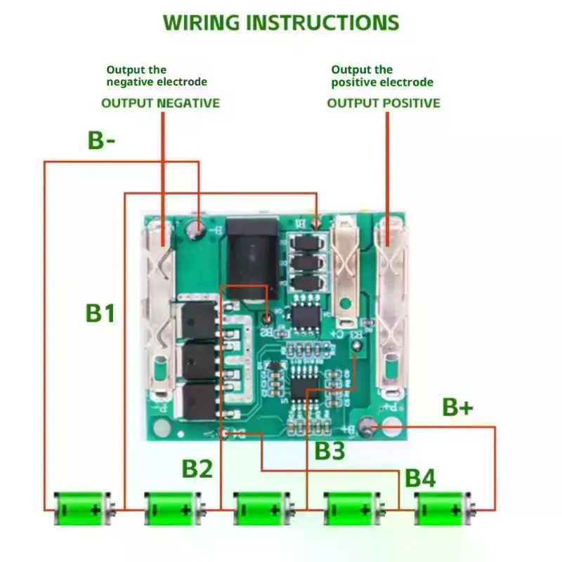1Pcs Li-Ion Lithium Battery Pack Protection Circuit Board 5S 21V Battery Charging Protection Board BMS Module Power Tools