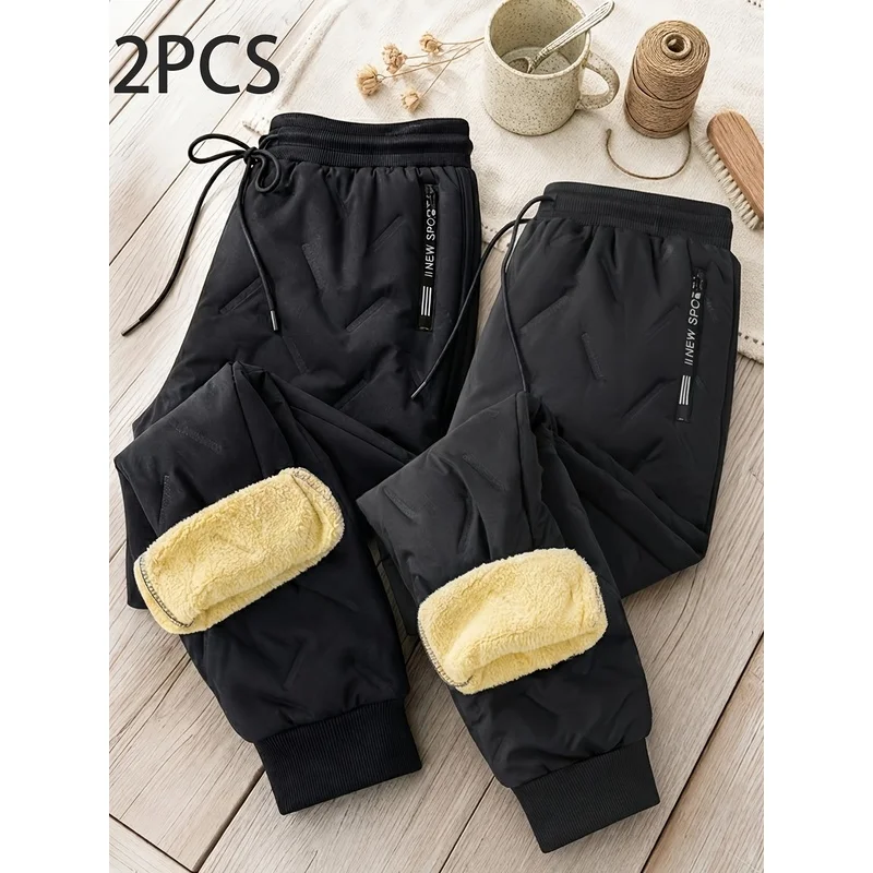 Thick Men's Velvet Casual Pants Work Pants Men's Clothing Promotion Cotton Clothing Men's High-Quality Clothing Women's Jogging
