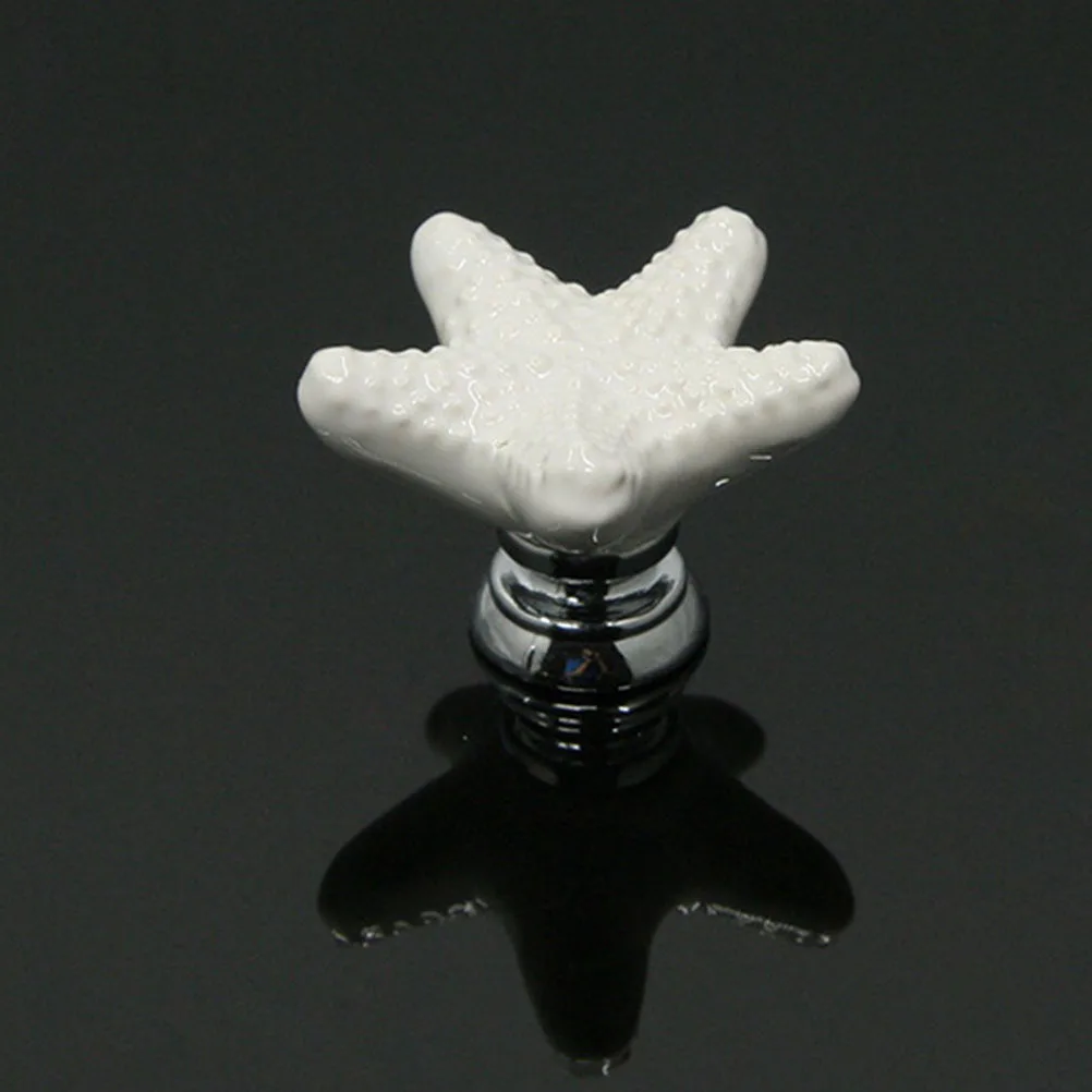 

2Pcs Star Shaped Ceramic Cabinet Knobs Zinc Alloy Drawer Pull Handles for Wardrobe Furniture Home Decor Star Cabinet Knob