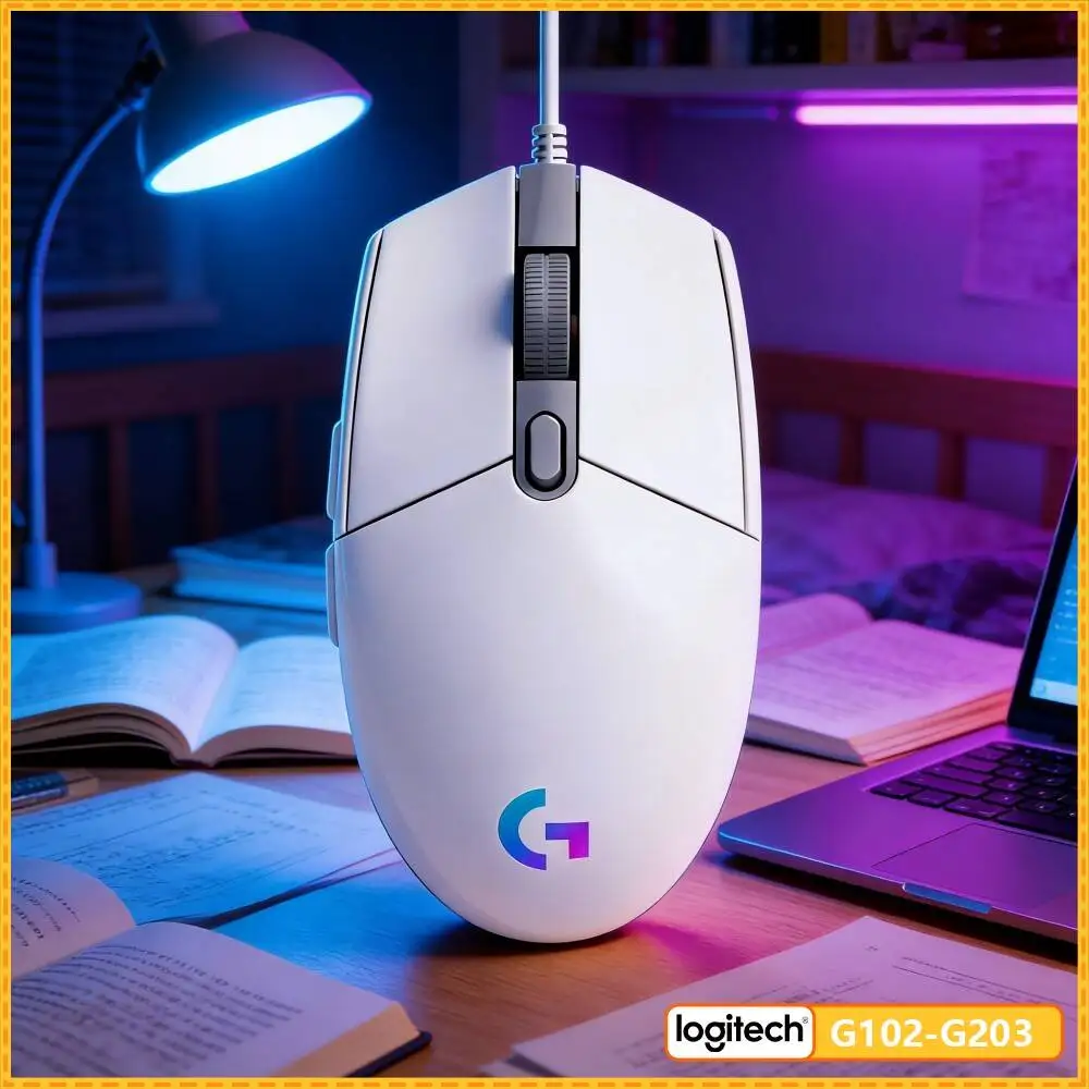 Logitech G203 Prodigy RGB Gaming Mouse Wired 200-8000 DPI 6 Buttons Mechanical Tensioning 1000Hz Polling 85g Stable