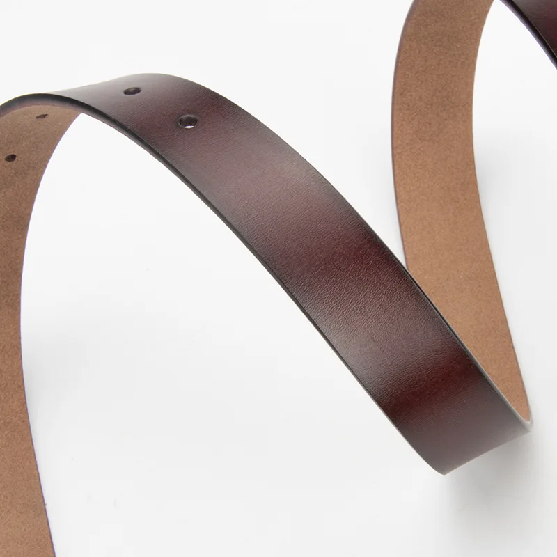 정품 가죽 여성용 얇은 벨트 심플 레트로 캐주얼 매칭 청바지 벨트