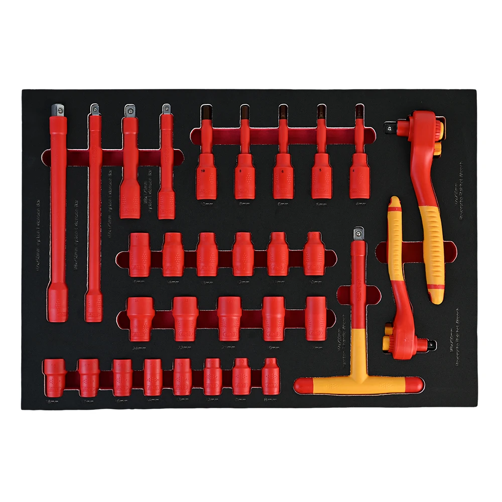 

XT-016 7 Drawers Tool Trolley Stainless Steel Rolling Cart With Insulation Tool Sets VDE Insulation Comprehensive Tool Set