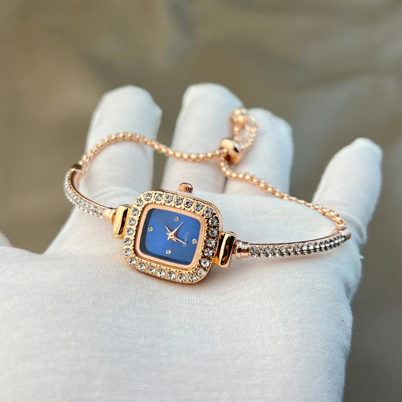 

Модные женские кварцевые наручные часы, женские выдвижные часы-браслет с бриллиантами и ремешком, роскошные подарочные часы, дропшиппинг Relógio