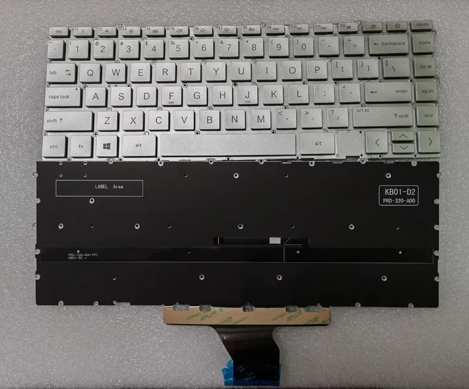 US Silver backlit keyboard for HP Envy X360 13-AY 13-BA 13T-BA 13-BD TPN-C147 C145