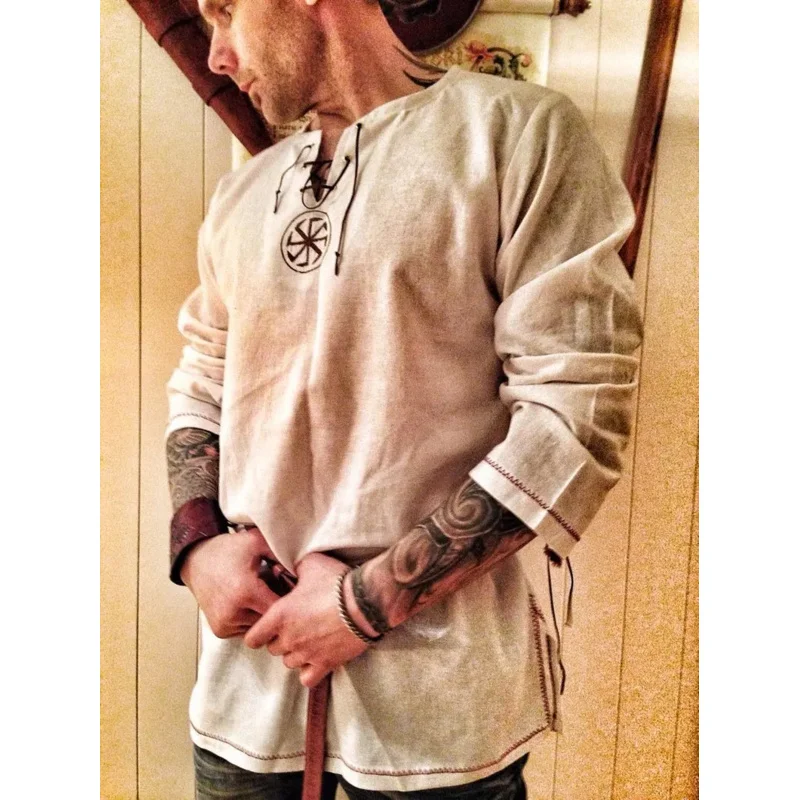 زي محاربي القرون الوسطى فارس تمبلار الصليبي للرجال البالغين قميص علوي معطف علوي متقاطع تابارد ملابس تونك بحزام