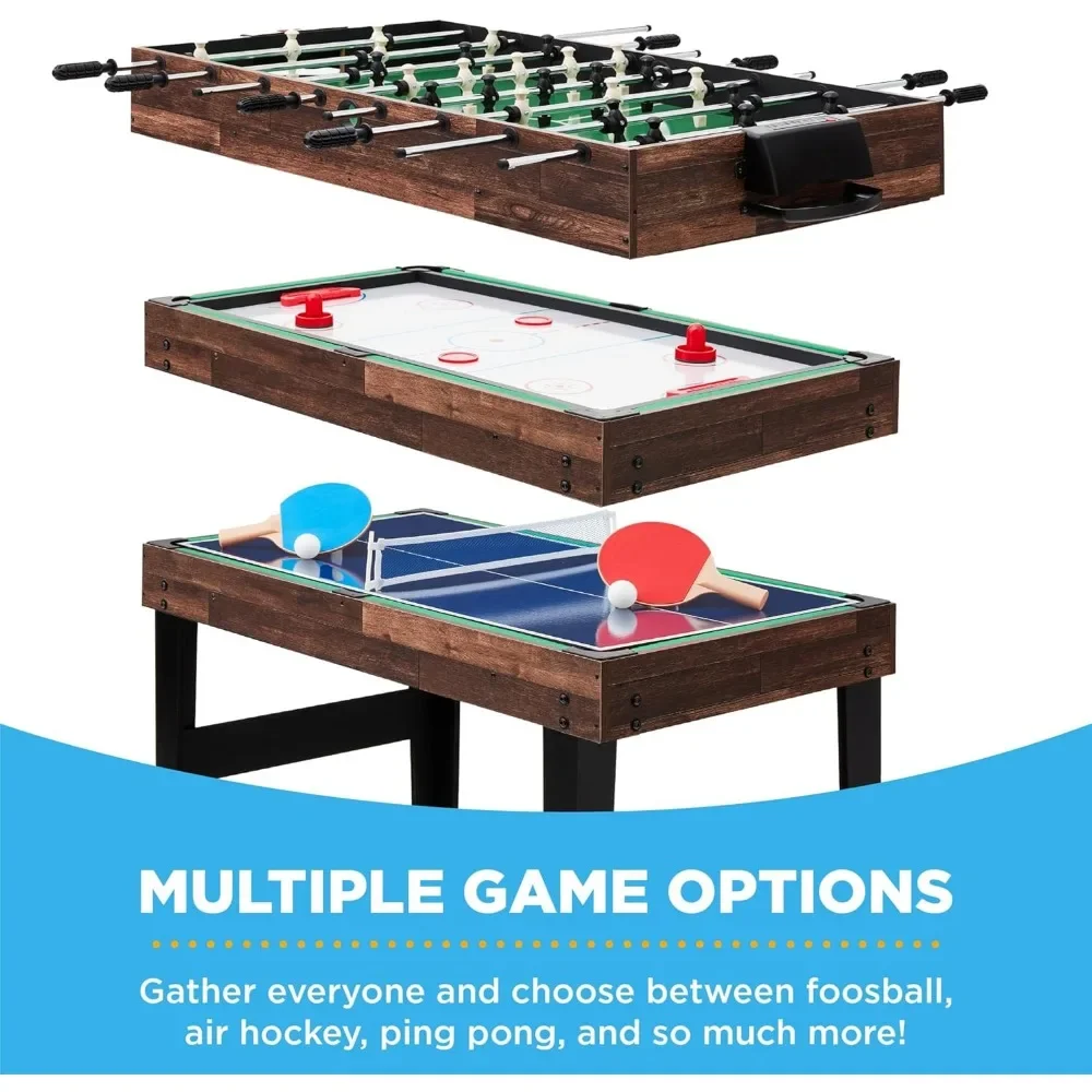 2x4ft 10-in-1 Combo Game Table Set for Home, Game Room, Friends & Family w/Hockey, Foosball, Pool, Shuffleboard