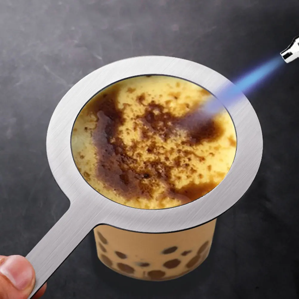 

3Pcs Brulee Ring Baking Cup Rim Stainless Steel Lightweight Handle Milk Tea Coffee Cup Cover Gasket Protector Milk Tea Ring