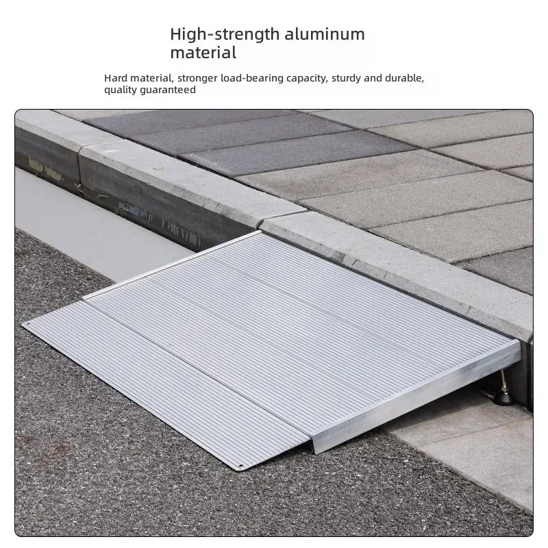 Portable Wheelchair Ramp Aluminum Alloy Folding Accessible Stair Ramp For Home Entrance Steps Mobility Aid Non Slip Mat