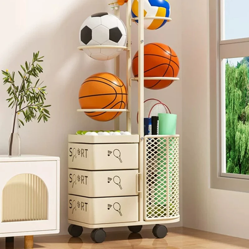 Basketball storage rack, football storage rack, household multi-layer sports equipment rack, yoga mat floor
