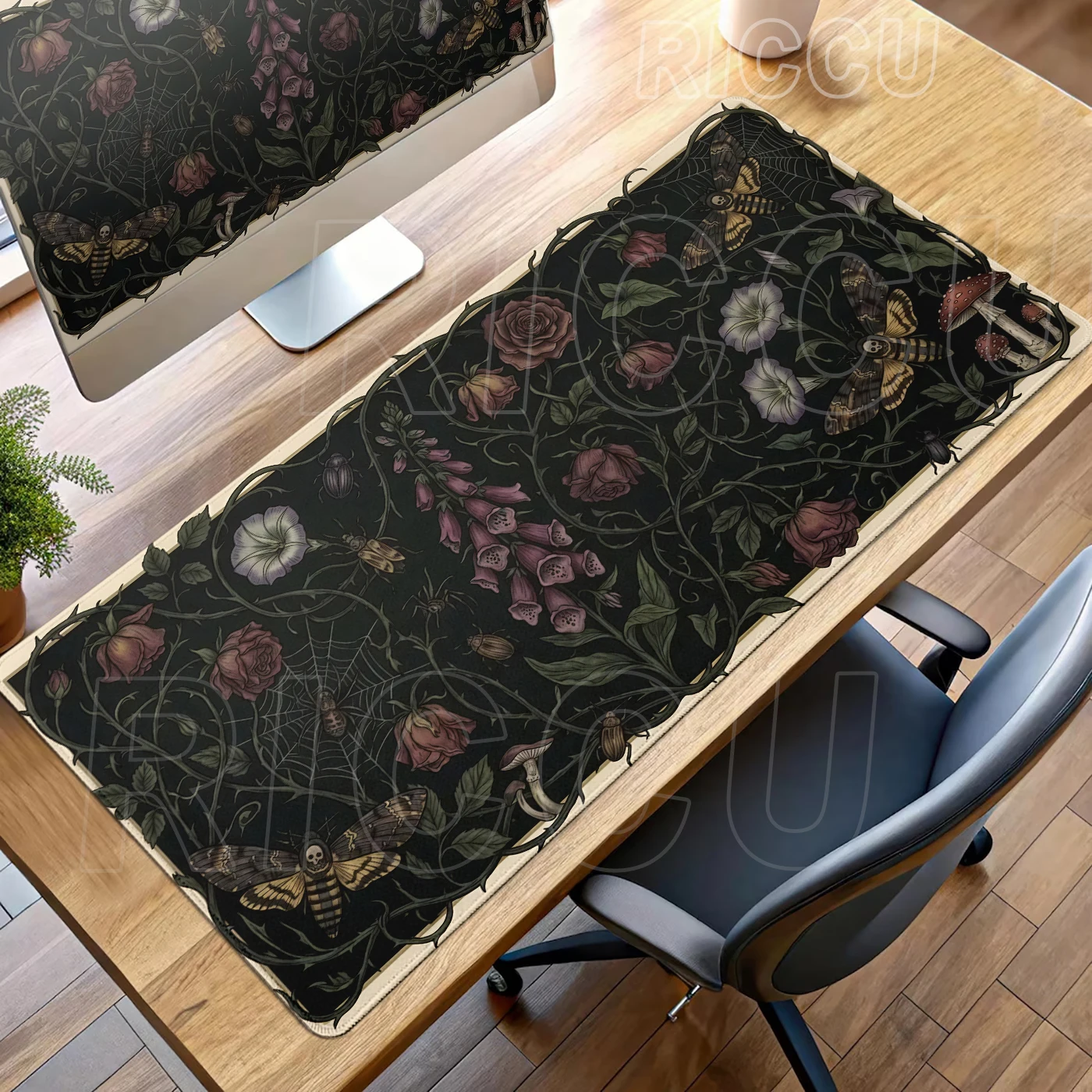 

Vintage Botanical Desk Mat Gothic Witchy Gaming Mouse Pad Office Computer Gamer Mousepad Rubber Anti-slip Large PC Keyboard Pads