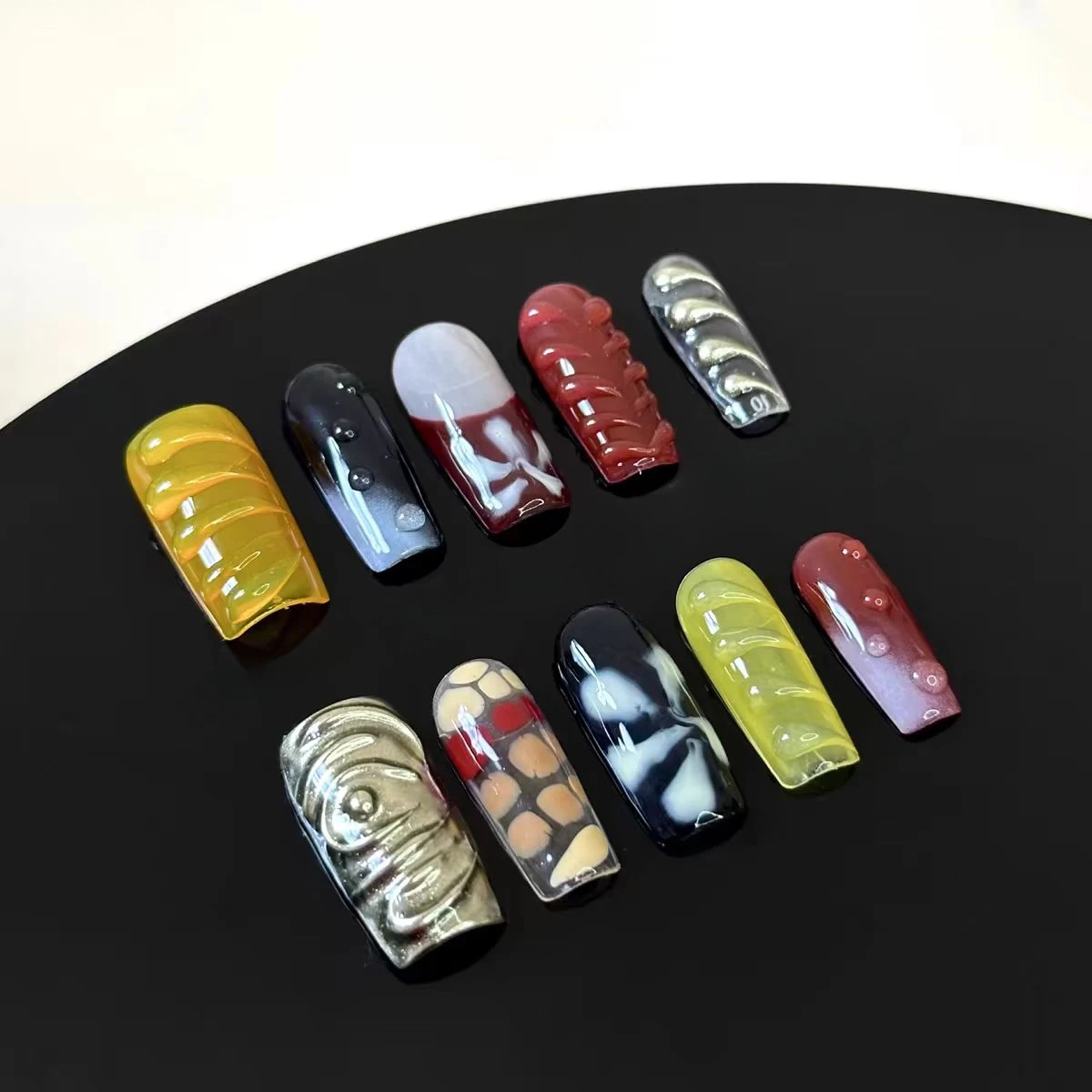 New Handmade 3D Smudging European and American Wearing Finished Nail Pads Press on Nails Female Nail Ornaments