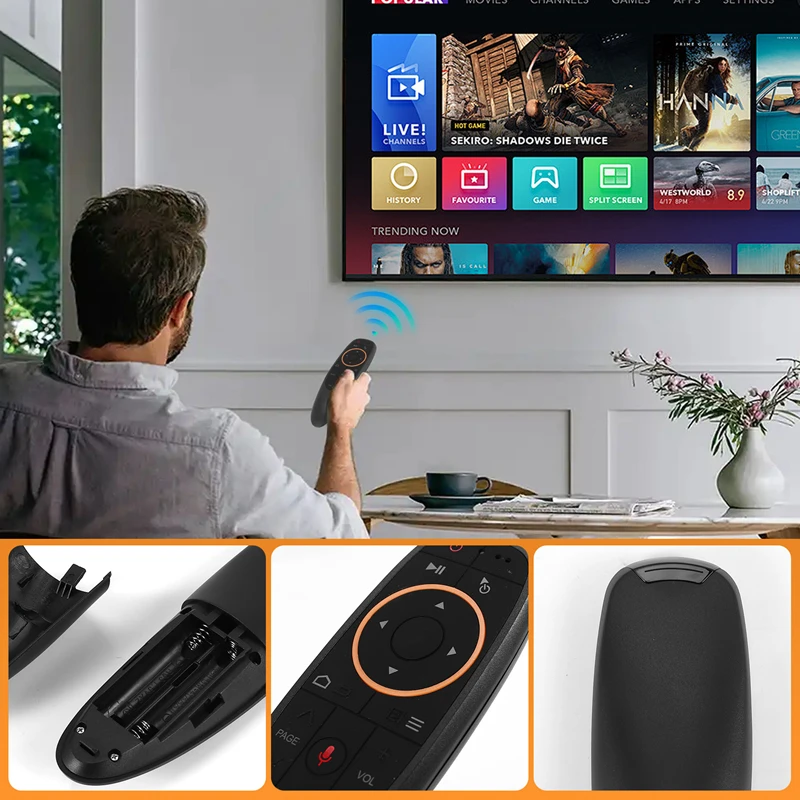 G10S Air Mouse Voice Remote Control 2.4G USB Receiver For Android TV BOX PC Gyro Sensing Mini Wireless Smart Remote