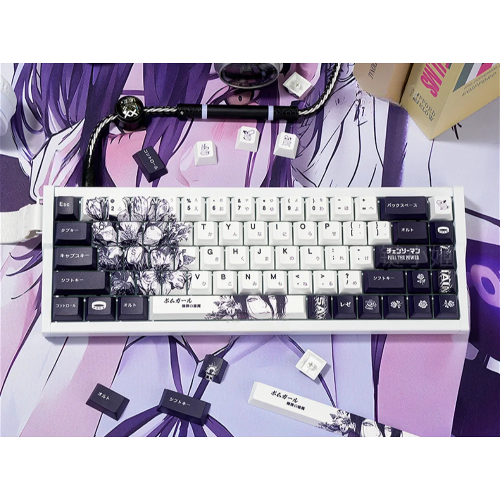 138 Keys 3.0 Lace Anime Keycaps Cherry PBT Japanese Personalized Keycaps for Mx Switch Mechanical Keyboard Wooting Mega Lion ATK