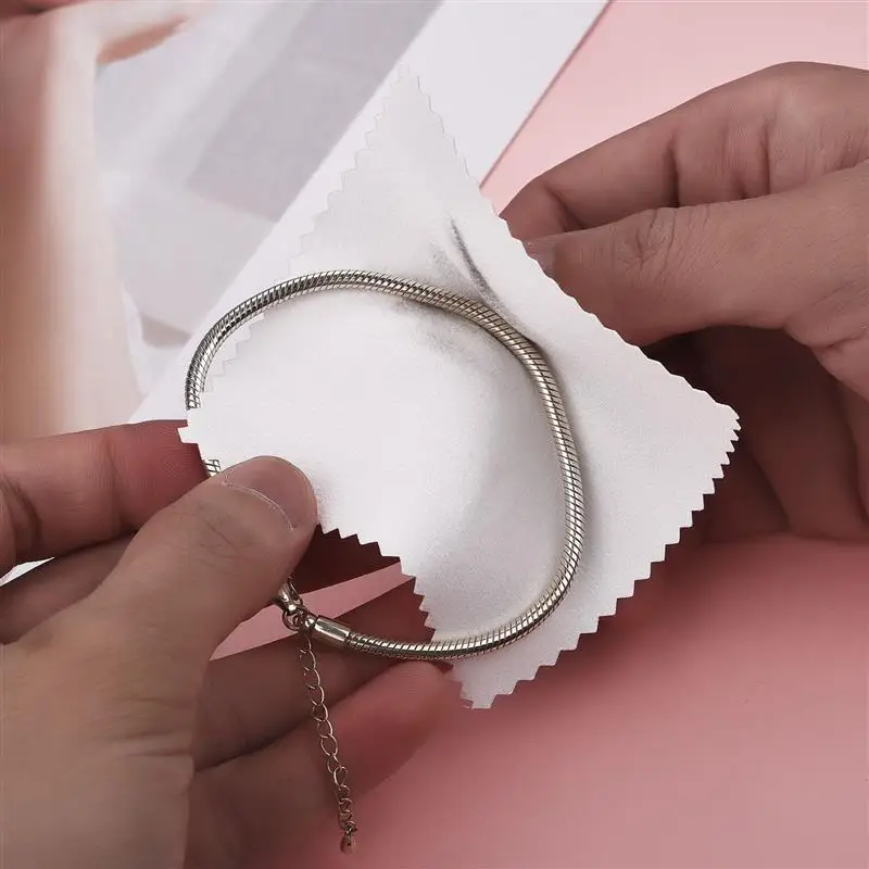 50/10 pcs 8x8cm Silver Polishing Cloth Jewelry Cleaning Anti Tarnish Reusable Soft Wiping Cloth Keep Jewelry Shining Tools