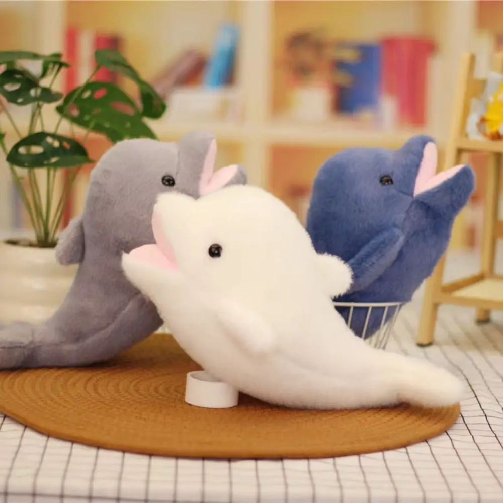 

PP Cotton Simulation Dolphin Plush Toy Fluffy Soft Marine Animal Doll Comfortable Collection Plush Stuffed Whale Toys Home Decor