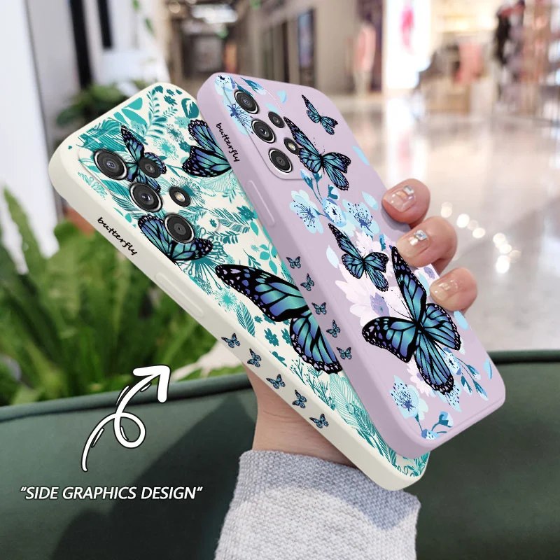 Aurora Butterfly Case For Samsung A54 A34 A24 A14 A73 A53 A33 A23 A13 A03S A03 A52 A52S A72 A32 A22 A15 A25 A35 A55 A04 A04S 5G