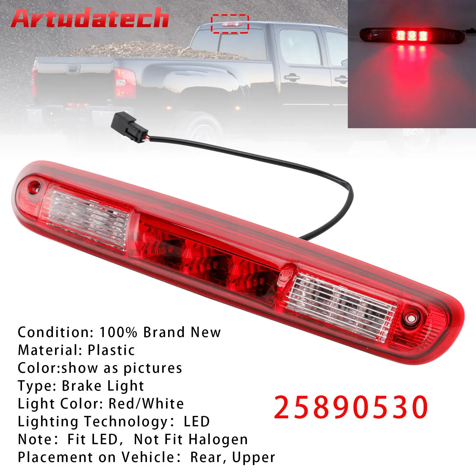 

Светодиодный третий стоп-сигнал Artudatech для Chevrolet Silverado 2007-2013, автомобильные аксессуары