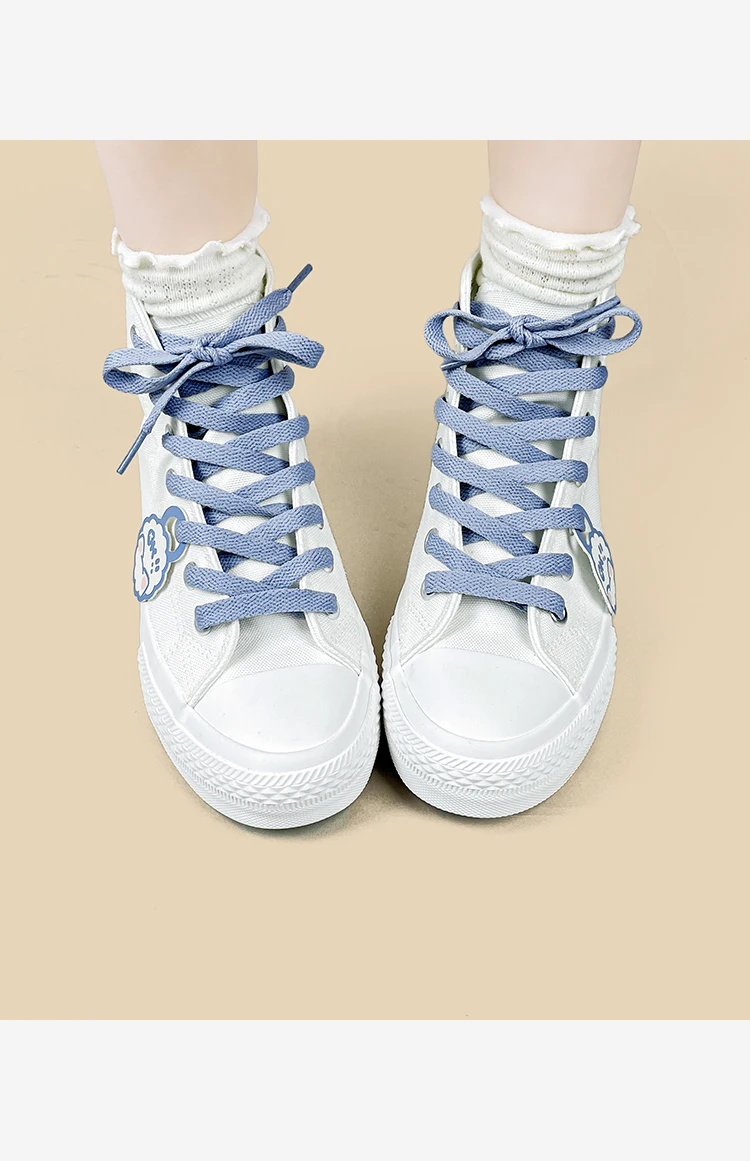 Amy und Michael Kawaii Kitty Cartoon Schuhe Damen High-Top Canvas Schuhe Niedliche Schnürschuhe für Teenager-Mädchen und Studenten – Detail 5