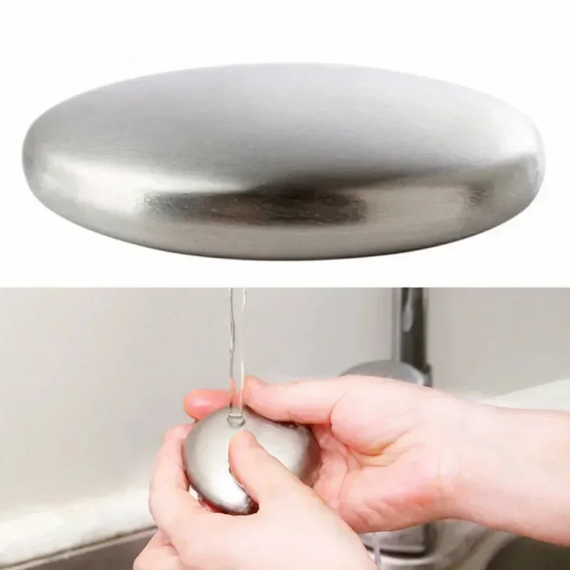 New Oval Hand Washer 304 Stainless Steel Deodorant Soap Metal Soap for Deodorizing Cleaning Kitchen Tools and Odor Removal