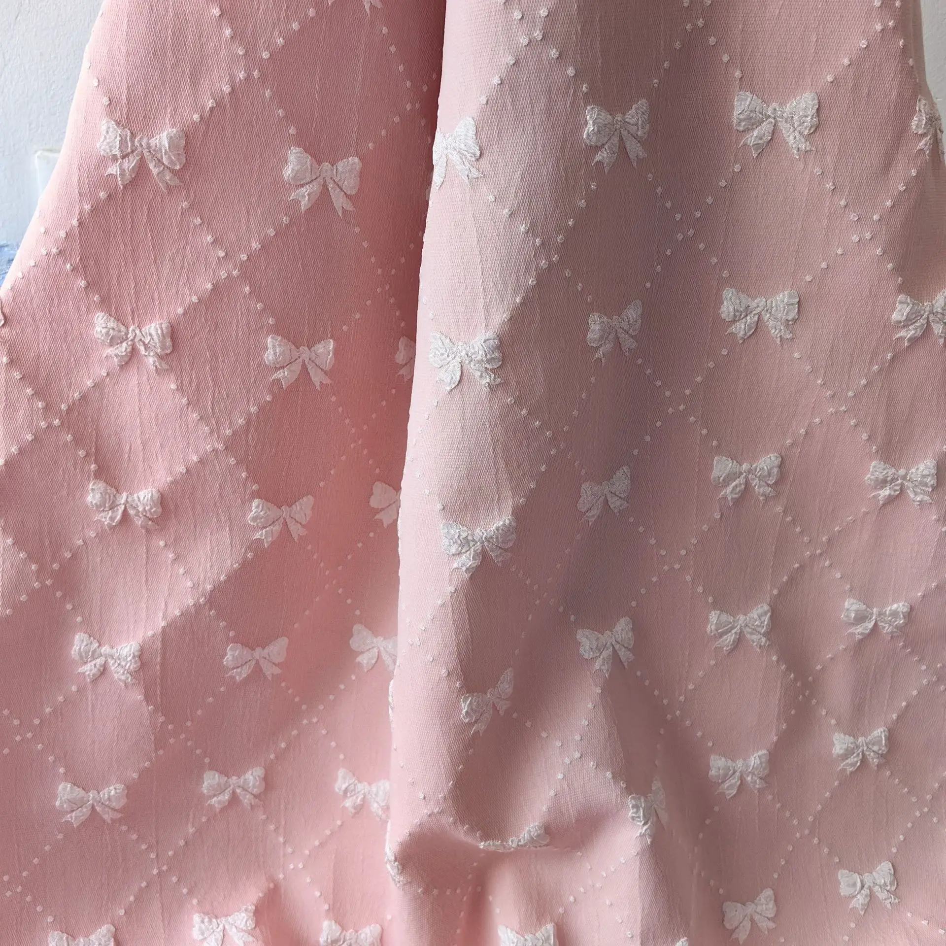 Jacquard Fabric 3D Relief Bow Women's and Children's Clothing Dresses Made of Jacquard Fabric