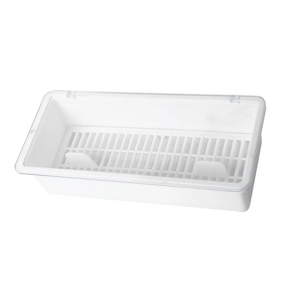 

Chopsticks Box Kitchen Storage Case Silverware Container with Lid Drain Holes Compact Size White Cutlery Organizer Premium