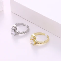 New Crown Shape High Purity Zircon Ring Wedding Ring Bridal Showers Attendance Accessory Cross Jesus