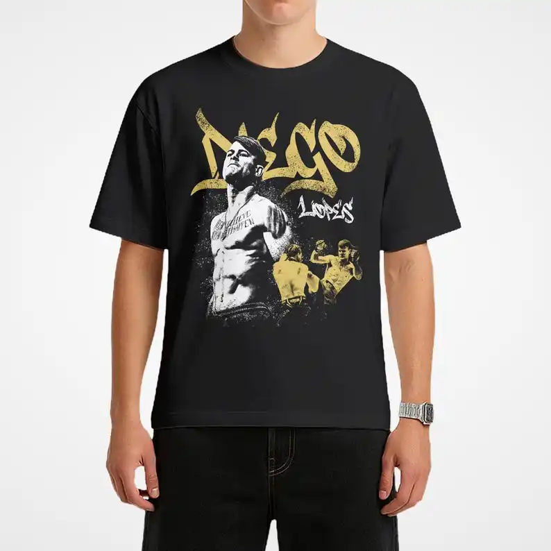 تي شيرت دييغو لوبيس: تي شيرت برسومات القتال بطل القتال الليلية، هدية مروحة من القطن عتيق برقبة دائرية ملابس الشارع الشهير بأكمام قصيرة #1