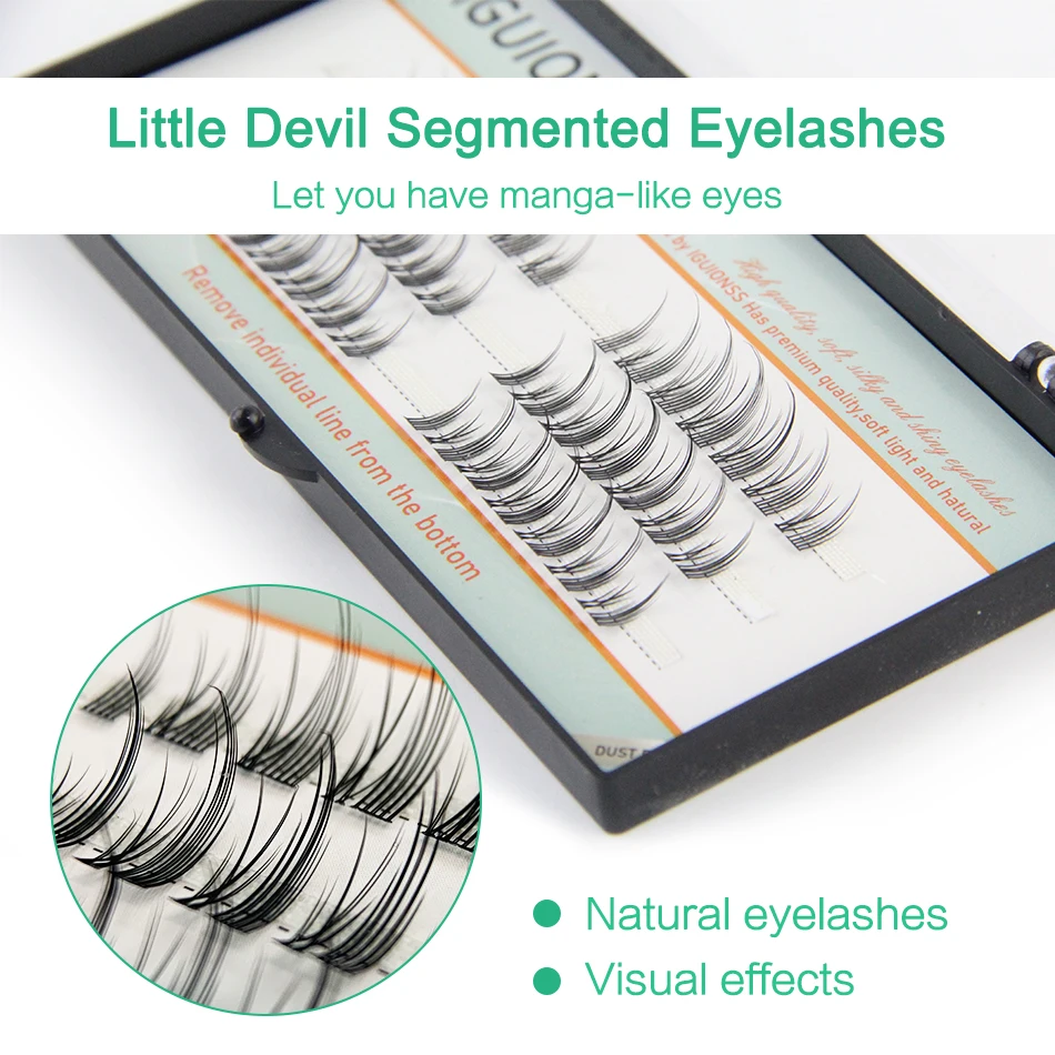 

IGUIONSS Fairy False Eyelashes Segment Cos Handmade Little Devil Big Eyes Naturally Thick Lolita Eyelashes High Quality Make Up