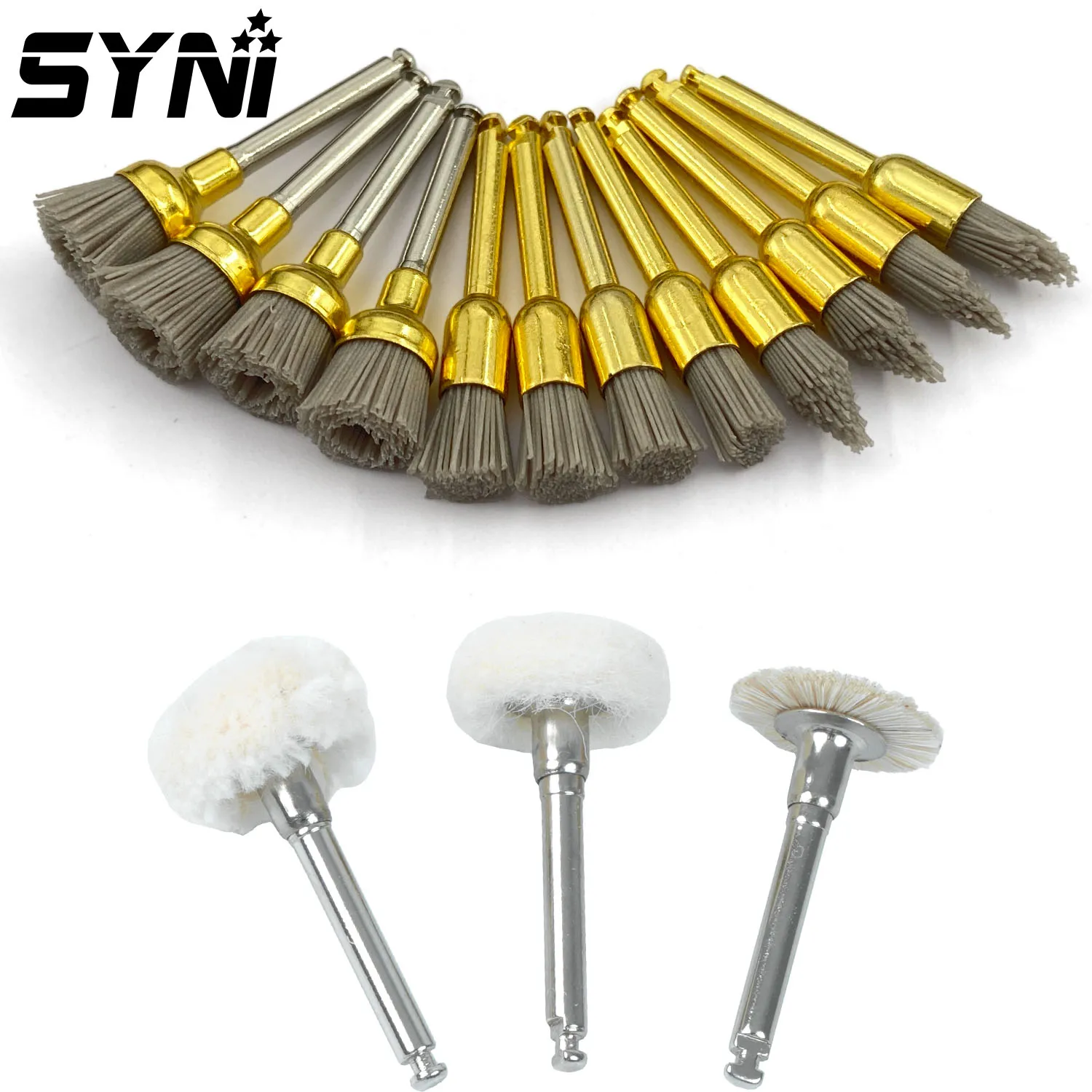 10Pcs SYNI Dental Polishing Wheel Wool Cotton Polishing Brushes Polishers for Rotary Tools Jewelry Buffing Polishing Wheel