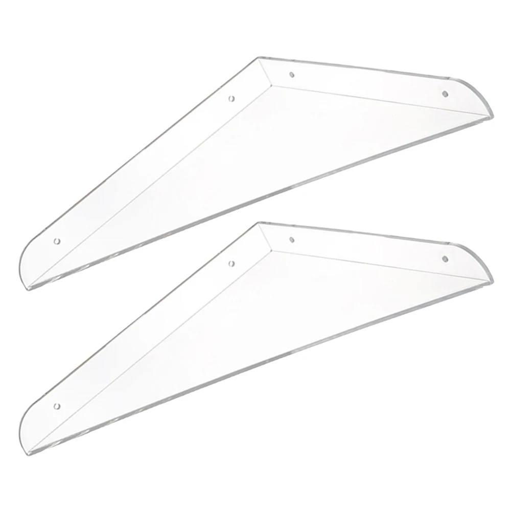 

2pcs Acrylic Storage Mount Shelf Floating Shelving Unit Bedroom Bathroom Kitchen Collectibles Holder