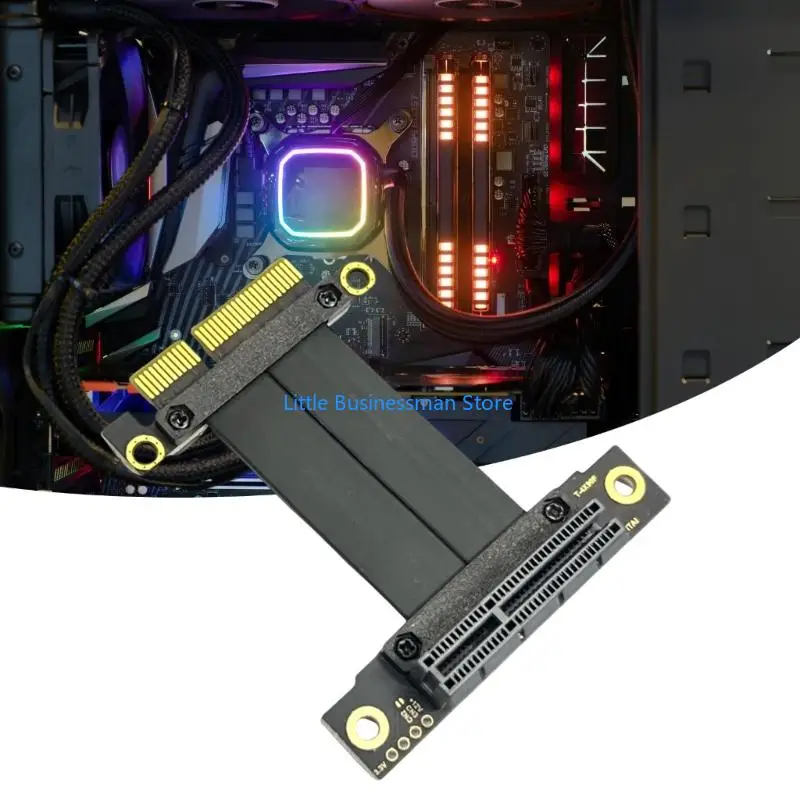 Flexible Graphics Card Extension Risers Cable, PCIe3.0 X 4 Interfaces for Horizontal or Vertical Case Installations M76A